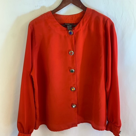 Notations Tops - Notations Holiday Top Shirt Gold Metallic Jewel